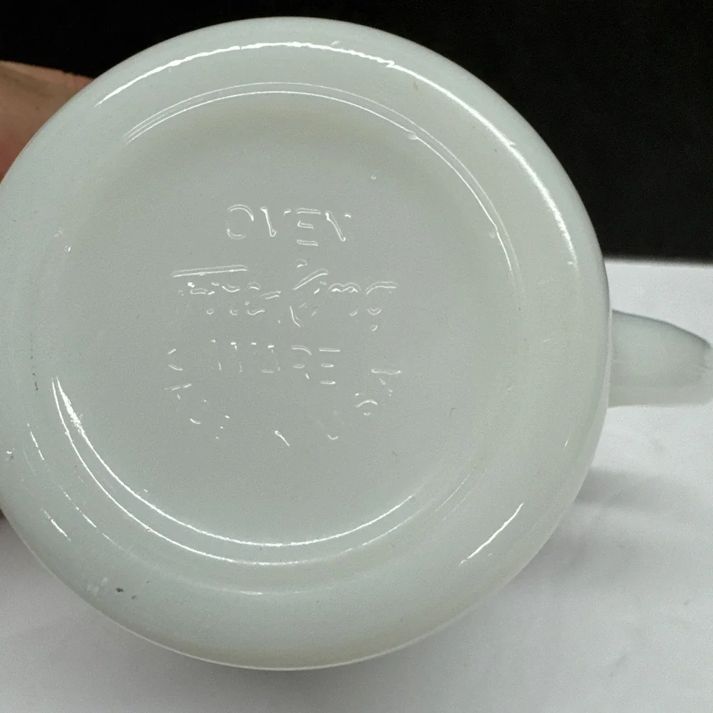 Vintage Fire King Creamer Small Pitcher White USA Oven Ware Spout